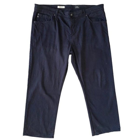 AG Adriano Goldschmied The Graduate Pants Tailored Leg Chino Mens 38x27 Black - Picture 2 of 7